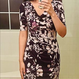 Ralph Lauren Dark Purple Floral Dress Size 2